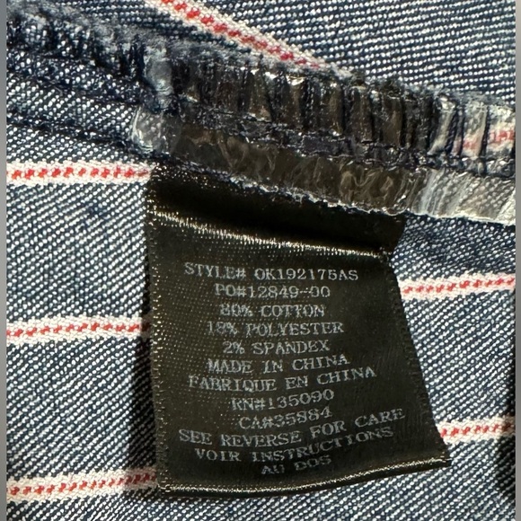 Altar’d State Denim Striped Mini Skirt size Small Patriotic Red White and Blue - Picture 5 of 7